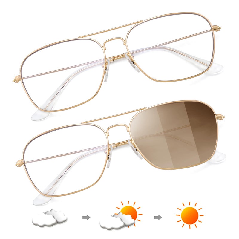 JM 2Pack Aviator Blue Light Blocking Computer Glasses Square Eye Protect Video Eyeglasses Anti Glare Men Women